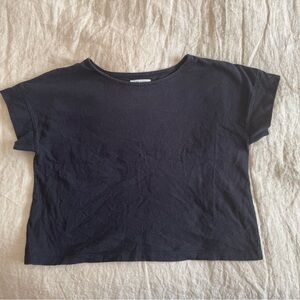 Madewell Black Boxy Crop Tee